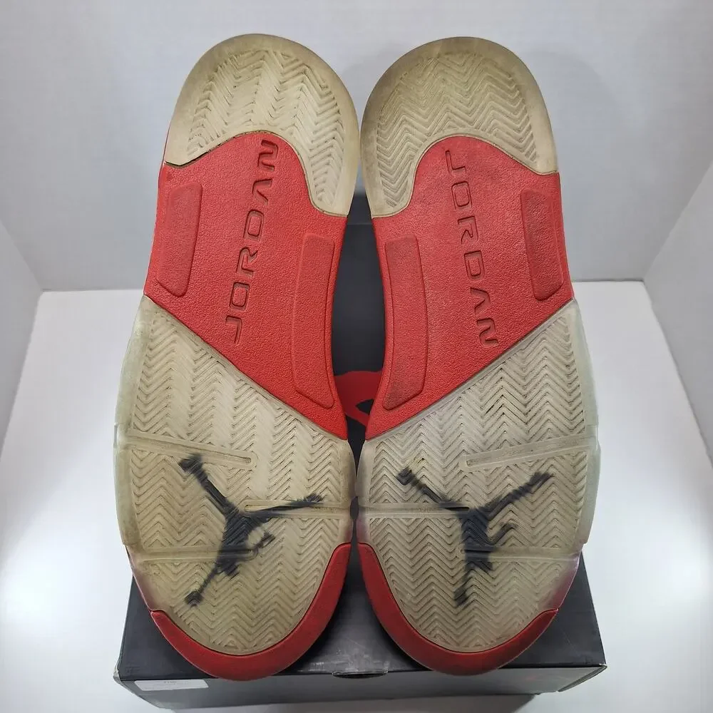 Air Jordan 5 Retro Mens 12 Red Suede 136027-602 Basketball Shoes Sneakers